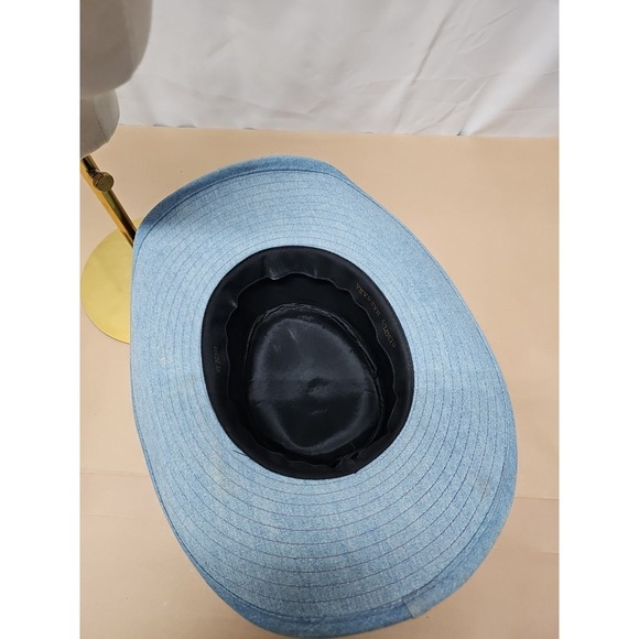 Simply Barbara Women Blue Cowboy Western Cotton Blend Usa Beyonce Outdoor Hat |M